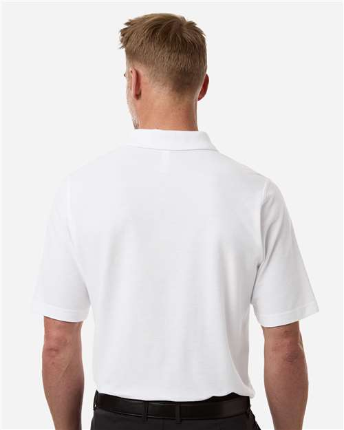 Harriton M105T Men's Tall Maverick CVC Pique Polo - White - model back