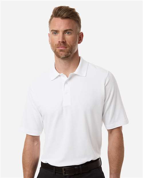 Harriton M105T Men's Tall Maverick CVC Pique Polo - White - model front