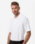 Harriton M105T Men's Tall Maverick CVC Pique Polo - White - model side