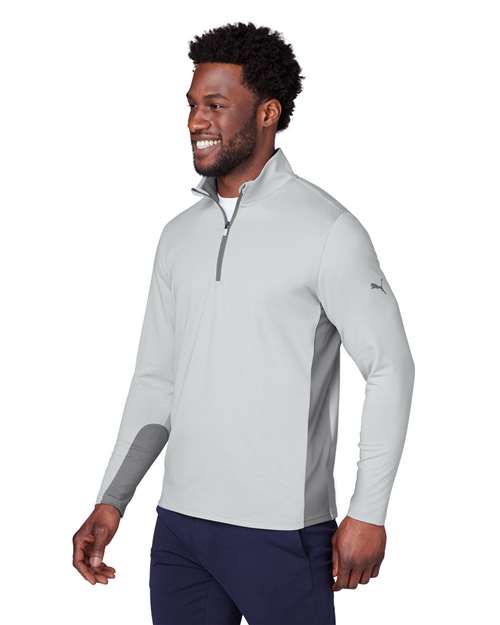 Puma Golf 599127 Men's Gamer Golf Quarter-Zip Pullover - High Rise - model side