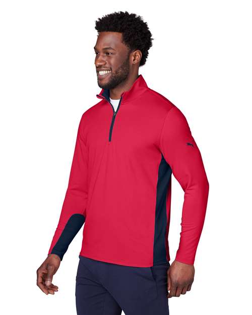 Puma Golf 599127 Men's Gamer Golf Quarter-Zip Pullover - Ski Patrol - model side