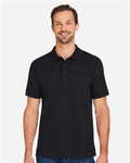 Harriton M205P Men's Valiant Cotton Snag Protect Pocket Polo - Black - model front