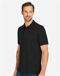Harriton M205P Men's Valiant Cotton Snag Protect Pocket Polo - Black - model side