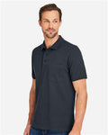 Harriton M205P Men's Valiant Cotton Snag Protect Pocket Polo - Dark Charcoal - model side