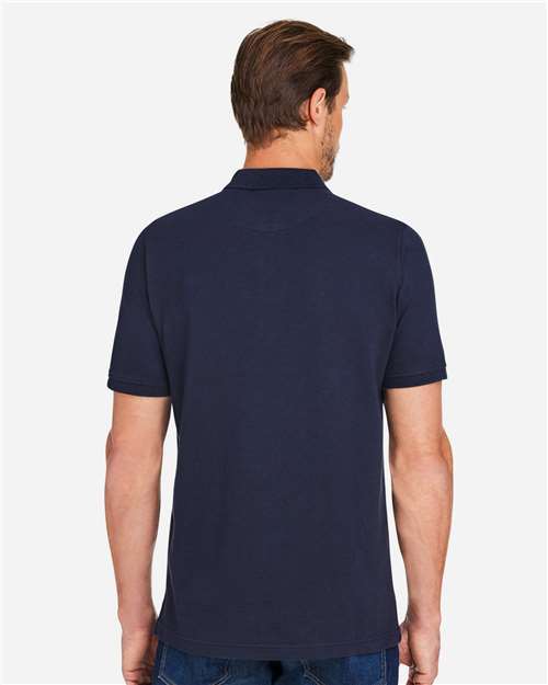 Harriton M205P Men's Valiant Cotton Snag Protect Pocket Polo - Dark Navy - model back