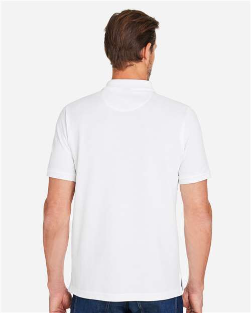 Harriton M205P Men's Valiant Cotton Snag Protect Pocket Polo - White - model back