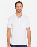 Harriton M205P Men's Valiant Cotton Snag Protect Pocket Polo - White - model front