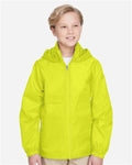 Team 365 TT73Y Youth Zone Protect Lightweight Jacket - Safety Yellow - model front