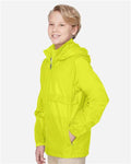 Team 365 TT73Y Youth Zone Protect Lightweight Jacket - Safety Yellow - model side