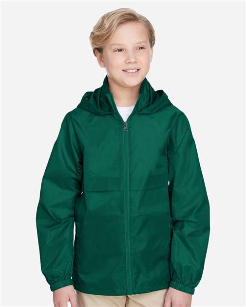 Team 365 TT73Y Youth Zone Protect Lightweight Jacket - Sport Forest - model front