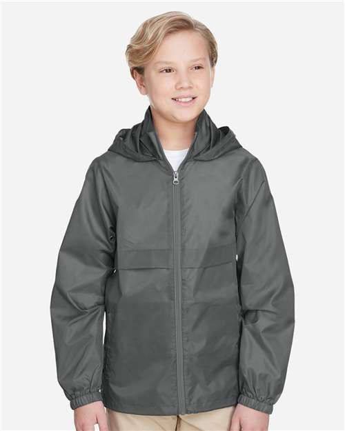 Team 365 TT73Y Youth Zone Protect Lightweight Jacket - Sport Graphite - model front