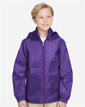 Team 365 TT73Y Youth Zone Protect Lightweight Jacket - Sport Purple - model front