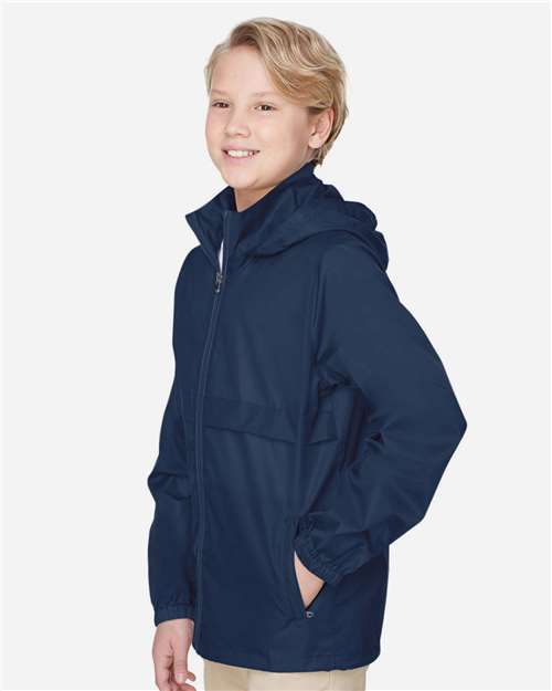 Team 365 TT73Y Youth Zone Protect Lightweight Jacket - Sport Dark Navy - model side