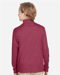 Team 365 TT31HY Youth Zone Sonic Heather Performance Quarter-Zip Pullover - Sport Maroon Heather - model back
