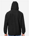 Harriton M73 Unisex Flex Twill Hooded Jacket - Black - model back