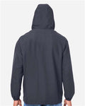 Harriton M73 Unisex Flex Twill Hooded Jacket - Dark Charcoal - model back