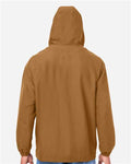 Harriton M73 Unisex Flex Twill Hooded Jacket - Duck Brown - model back