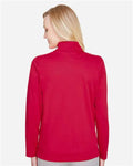 Harriton M748W Women's Advantage Snag Protection Plus Quarter-Zip Pullover - Red - model back