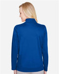 Harriton M748W Women's Advantage Snag Protection Plus Quarter-Zip Pullover - True Royal - model back