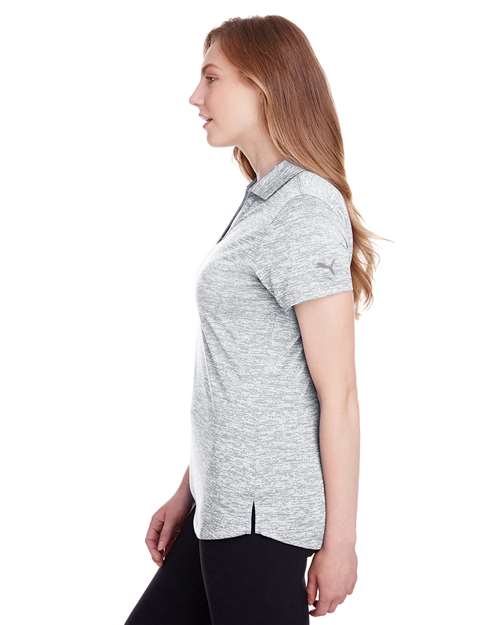 Puma Golf 596802 Women's Icon Heather Polo - Bright White - model side