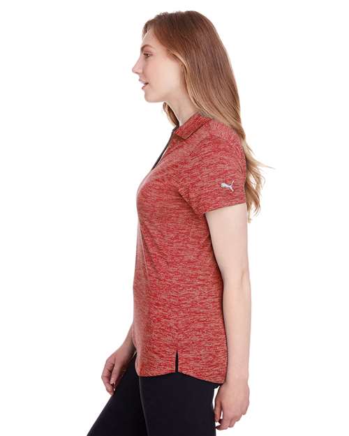 Puma Golf 596802 Women's Icon Heather Polo - High Risk Red - model side