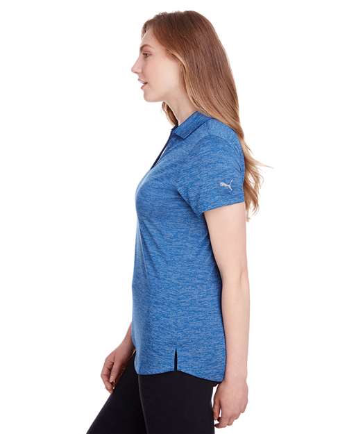 Puma Golf 596802 Women's Icon Heather Polo - Lapis Blue - model side