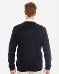 Harriton M420 Men's Pilbloc V-Neck Sweater - Black - model back