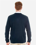 Harriton M420 Men's Pilbloc V-Neck Sweater - Dark Navy - model back