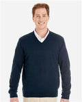 Harriton M420 Men's Pilbloc V-Neck Sweater - Dark Navy - model front