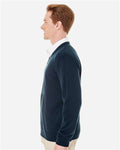 Harriton M420 Men's Pilbloc V-Neck Sweater - Dark Navy - model side