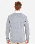Harriton M420 Men's Pilbloc V-Neck Sweater - Grey Heather - model back