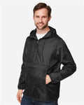 Team 365 TT77 Unisex Zone Protect Packable Anorak Jacket - Black - model side