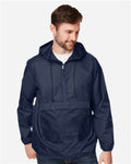 Team 365 TT77 Unisex Zone Protect Packable Anorak Jacket - Sport Dark Navy - model front