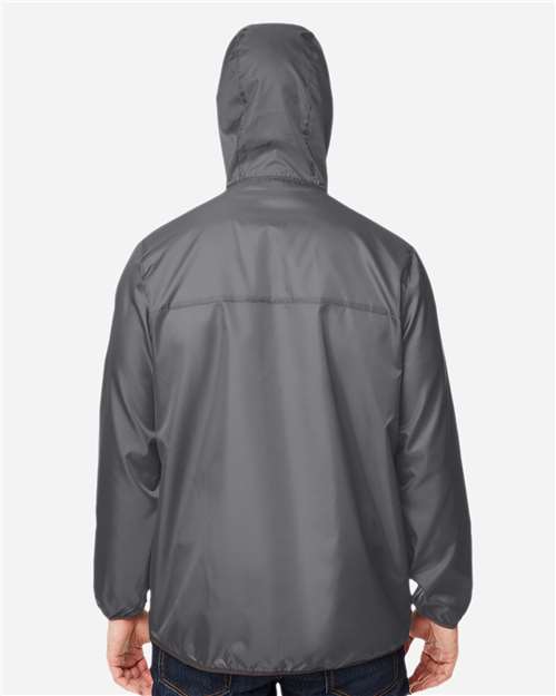 Team 365 TT77 Unisex Zone Protect Packable Anorak Jacket - Sport Graphite - model back