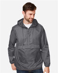 Team 365 TT77 Unisex Zone Protect Packable Anorak Jacket - Sport Graphite - model front