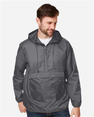 Team 365 TT77 Unisex Zone Protect Packable Anorak Jacket - Sport Graphite - model front
