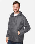 Team 365 TT77 Unisex Zone Protect Packable Anorak Jacket - Sport Graphite - model side