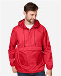 Team 365 TT77 Unisex Zone Protect Packable Anorak Jacket - Sport Red - model front