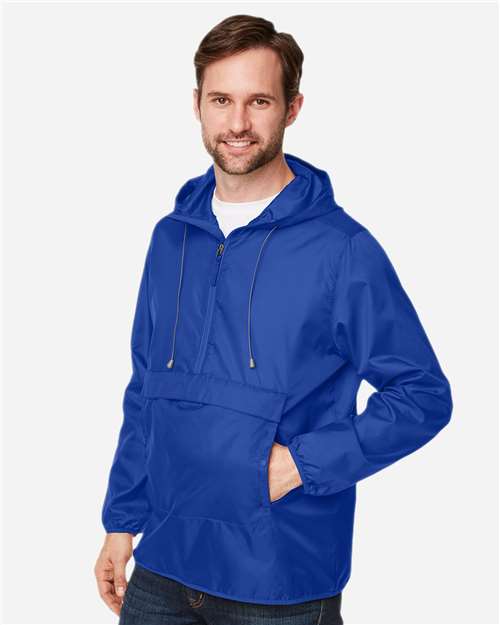 Team 365 TT77 Unisex Zone Protect Packable Anorak Jacket - Sport Royal - model side