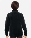 Team 365 TT90Y Youth Campus Microfleece Jacket - Black - model back