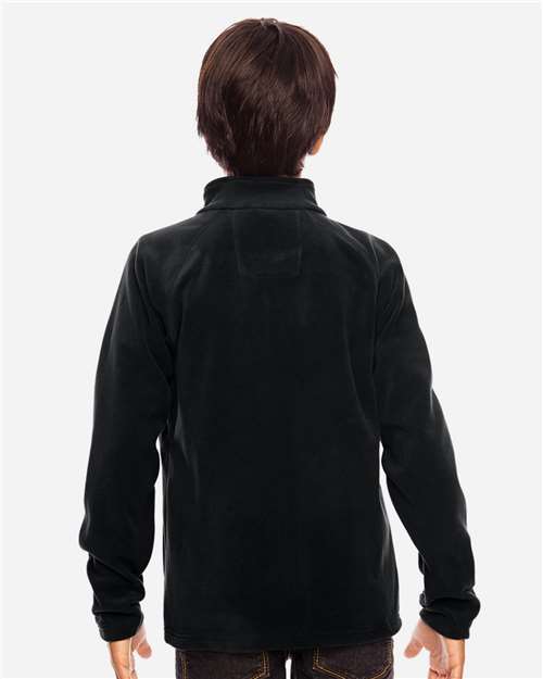 Team 365 TT90Y Youth Campus Microfleece Jacket - Black - model back