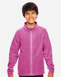 Team 365 TT90Y Youth Campus Microfleece Jacket - Sport Charity Pink - model front