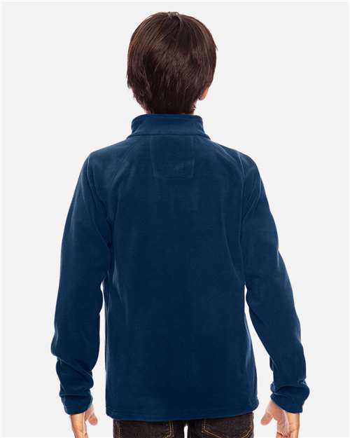 Team 365 TT90Y Youth Campus Microfleece Jacket - Sport Dark Navy - model back