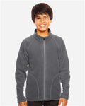 Team 365 TT90Y Youth Campus Microfleece Jacket - Sport Graphite - model front