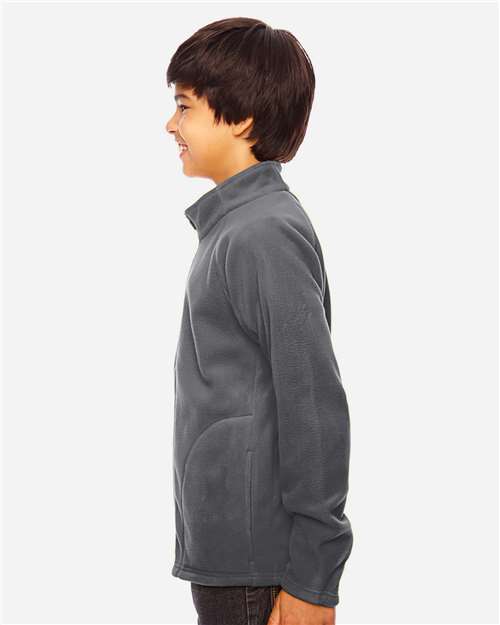 Team 365 TT90Y Youth Campus Microfleece Jacket - Sport Graphite - model side
