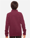 Team 365 TT90Y Youth Campus Microfleece Jacket - Sport Maroon - model back