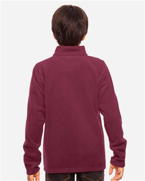 Team 365 TT90Y Youth Campus Microfleece Jacket - Sport Maroon - model back