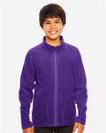 Team 365 TT90Y Youth Campus Microfleece Jacket - Sport Purple - model front