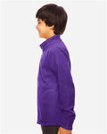 Team 365 TT90Y Youth Campus Microfleece Jacket - Sport Purple - model side
