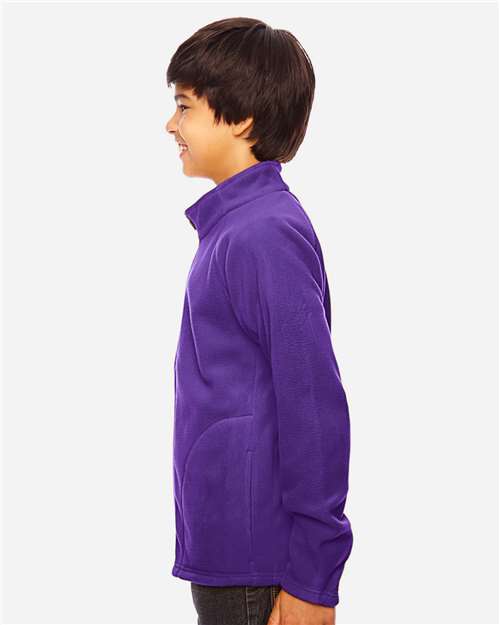 Team 365 TT90Y Youth Campus Microfleece Jacket - Sport Purple - model side